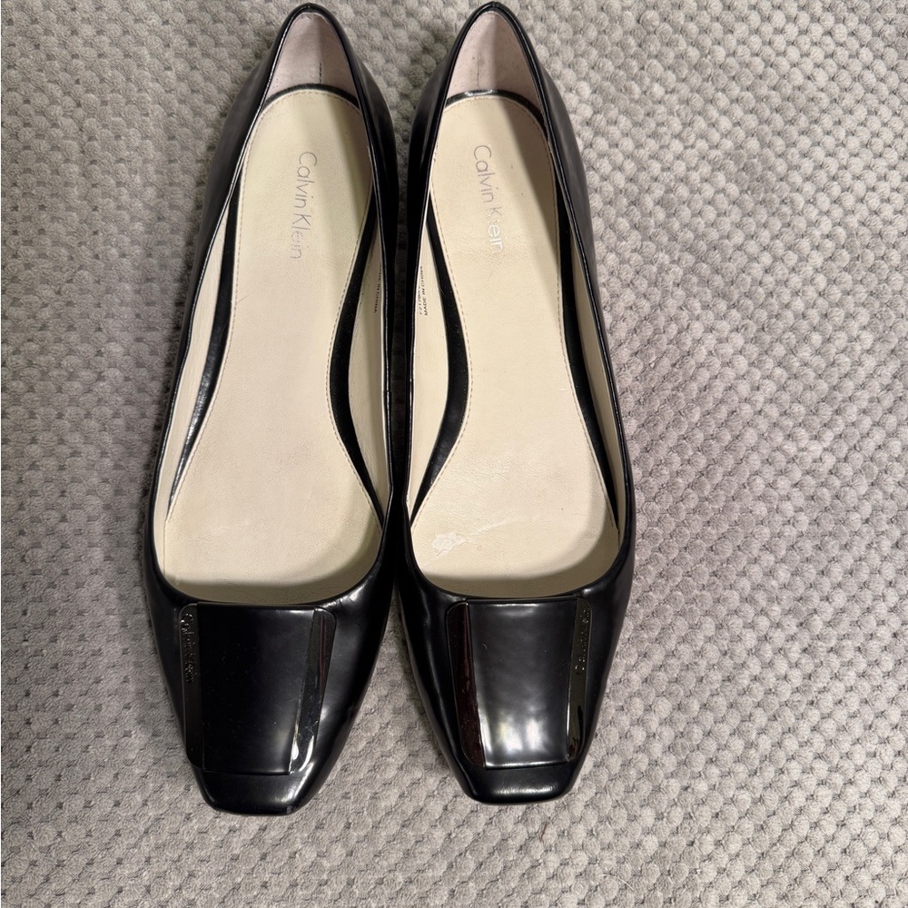 Calvin Klein Glossy Black Flats
